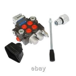 3600 PSI 11 GPM 2 Spool Hydraulic Directional Control Valve BSPP+Conversion Plug