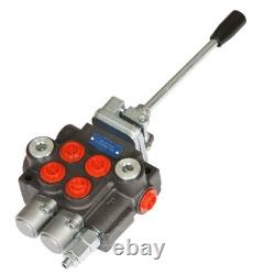 3600 PSI 11 GPM 2 Spool Hydraulic Directional Control Valve BSPP+Conversion Plug 3600 PSI 11 GPM 2 Spool Hydraulic Directional Control Valve BSPP+Conversion Plug