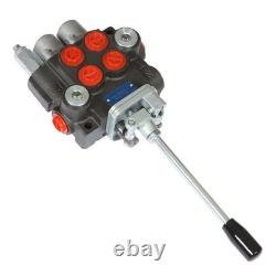 3600 PSI 11 GPM 2 Spool Hydraulic Directional Control Valve BSPP+Conversion Plug