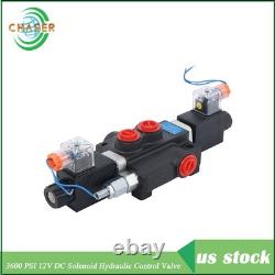 3600 PSI 13 GPM 1 Spool Solenoid 12V DC Hydraulic Control Valve Double Acting