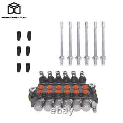 3600 PSI 6 Spool Hydraulic Control Valve Double Acting 13 GPM SAE Ports