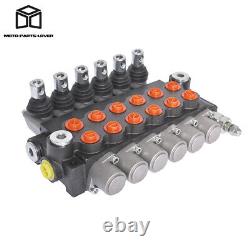 3600 PSI 6 Spool Hydraulic Control Valve Double Acting 13 GPM SAE Ports