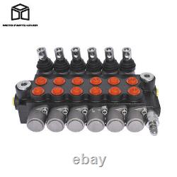 3600 PSI 6 Spool Hydraulic Control Valve Double Acting 13 GPM SAE Ports