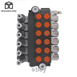3600 PSI 6 Spool Hydraulic Control Valve Double Acting 13 GPM SAE Ports