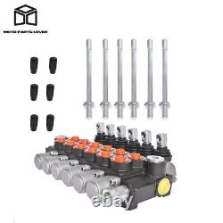 3600 PSI 6 Spool Hydraulic Control Valve Double Acting 13 GPM SAE Ports