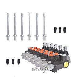 3600 PSI Hydraulic Control Valve Double Acting 6 Spool 13 GPM SAE Ports New