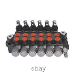 3600 PSI Hydraulic Control Valve Double Acting 6 Spool 13 GPM SAE Ports New