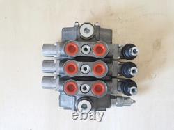 39,5 GPM (150L) Hydraulic Sectional Control Valve with 3 Levers, 1 BSP