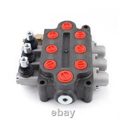 3Spool Hydraulic Directional Control Valve Double Acting 25GPM Adjust. US Ship