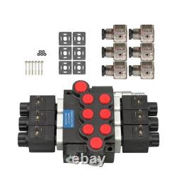 3Spool Solenoid 12V DC Hydraulic Control Valve Double Acting 13 GPM 3600PSI