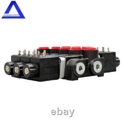 3 Spool, 13 GPM, Hydraulic Monoblock Solenoid Directional Control Valve 12V DC