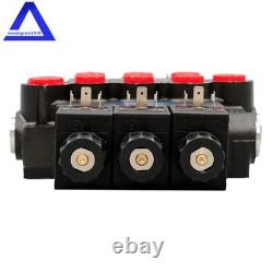 3 Spool, 13 GPM, Hydraulic Monoblock Solenoid Directional Control Valve 12V DC