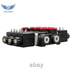3 Spool 13 GPM Solenoid 12V DC Hydraulic Control Valve Double Acting 3600 PSI