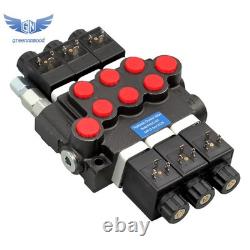 3 Spool 13 GPM Solenoid 12V DC Hydraulic Control Valve Double Acting 3600 PSI