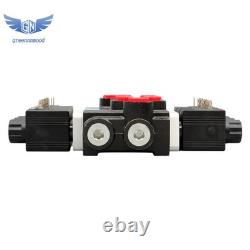 3 Spool 13 GPM Solenoid 12V DC Hydraulic Control Valve Double Acting 3600 PSI