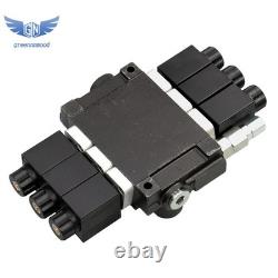 3 Spool 13 GPM Solenoid 12V DC Hydraulic Control Valve Double Acting 3600 PSI