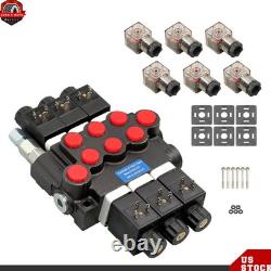 3 Spool 13 GPM Solenoid Hydraulic Control Valve Double Acting 3600 PSI 12V DC