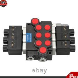 3 Spool 13 GPM Solenoid Hydraulic Control Valve Double Acting 3600 PSI 12V DC