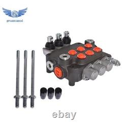 3 Spool 21 GPM Hydraulic Monoblock Double Acting Control Valve SAE Ports