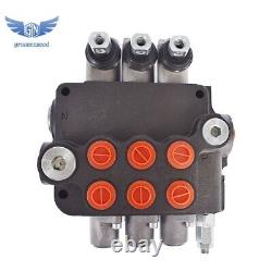 3 Spool 21 GPM Hydraulic Monoblock Double Acting Control Valve SAE Ports