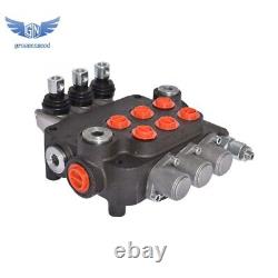 3 Spool 21 GPM Hydraulic Monoblock Double Acting Control Valve SAE Ports