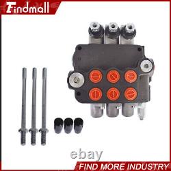 3 Spool 21 GPM Hydraulic Monoblock Double Acting Control Valve SAE Ports NEW