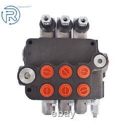 3 Spool 21 GPM Hydraulic Monoblock Double Acting Control Valve SAE Ports NEW