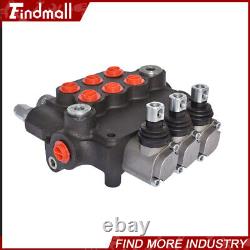 3 Spool 21 GPM Hydraulic Monoblock Double Acting Control Valve SAE Ports NEW
