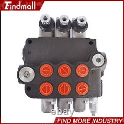 3 Spool 21 GPM Hydraulic Monoblock Double Acting Control Valve SAE Ports NEW