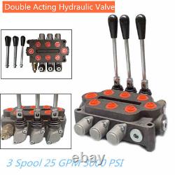 3 Spool 25 GPM Double Acting Hydraulic Valve Hydraulic Control Valve