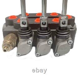 3 Spool 25 GPM Hydraulic Control Valve for Pumps Cylinders Motors 1500-3000 PSI