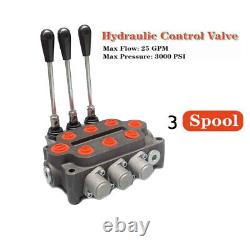 3 Spool 25 GPM Hydraulic Directional Control Valve Tractor Loader Double Acting