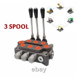 3 Spool 25 GPM Hydraulic Directional Control Valve Tractor Loader Double Acting