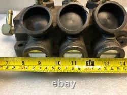 3 Spool, 6 Way Hydraulic Control Valve, Manifold, P/n 120553