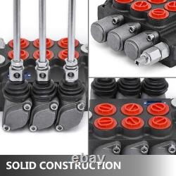 3 Spool Hydraulic Control Valve 11GPM Hydraulic Directional Control Valve Dou