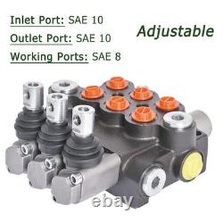 3 Spool Hydraulic Control Valve 13GPM 3600PSI Double Acting Joystick SAE Ports 3 Spool Hydraulic Control Valve 13GPM 3600PSI Double Acting Joystick SAE Ports