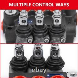 3 Spool Hydraulic Control Valve Double Acting 11 GPM for Tractors Steel Backhoes