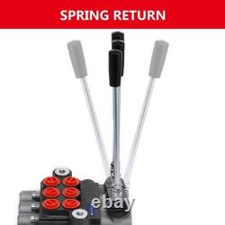 3 Spool Hydraulic Control Valve Double Acting 11 GPM for Tractors Steel Backhoes