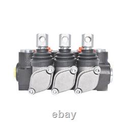 3 Spool Hydraulic Control Valve Double Acting 13 GPM 3600 PSI SAE Ports