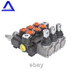 3 Spool Hydraulic Control Valve Double Acting 13 GPM 3600 PSI SAE Ports