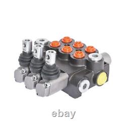 3 Spool Hydraulic Control Valve Double Acting 13 GPM 3600 PSI SAE Ports
