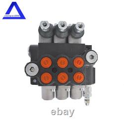 3 Spool Hydraulic Control Valve Double Acting 13 GPM 3600 PSI SAE Ports