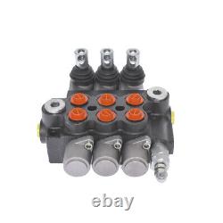3 Spool Hydraulic Control Valve Double Acting 13 GPM 3600 PSI SAE Ports