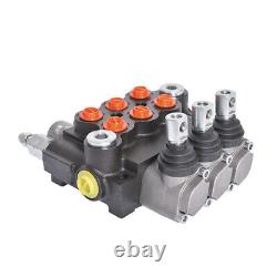 3 Spool Hydraulic Control Valve Double Acting 13 GPM 3600 PSI SAE Ports
