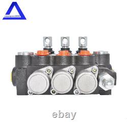 3 Spool Hydraulic Control Valve Double Acting 13 GPM 3600 PSI SAE Ports