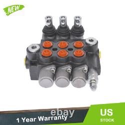 3 Spool Hydraulic Control Valve Double Acting 13 GPM 3600 PSI SAE Ports US