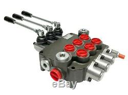 3 Spool Hydraulic Control Valve Double Acting 21 GPM 3600 PSI SAE Ports NEW
