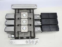 3 Spool Hydraulic Control Valve with 12VDC 2-W-1-W-3 Coils HPC Valve NOB NEW