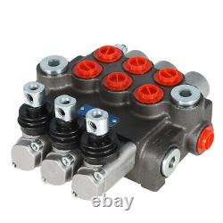 3 Spool Hydraulic Directional Control Valve 13GPM BSPP Interface+Conversion Plug