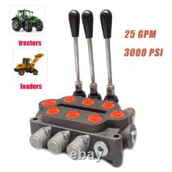 3 Spool Hydraulic Directional Control Valve Adjustable Pressure Loader 25 GPM